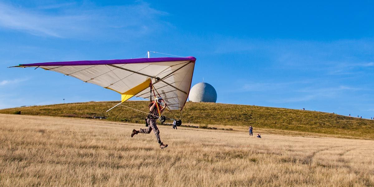 Hang glider launching on the Wasserkuppe